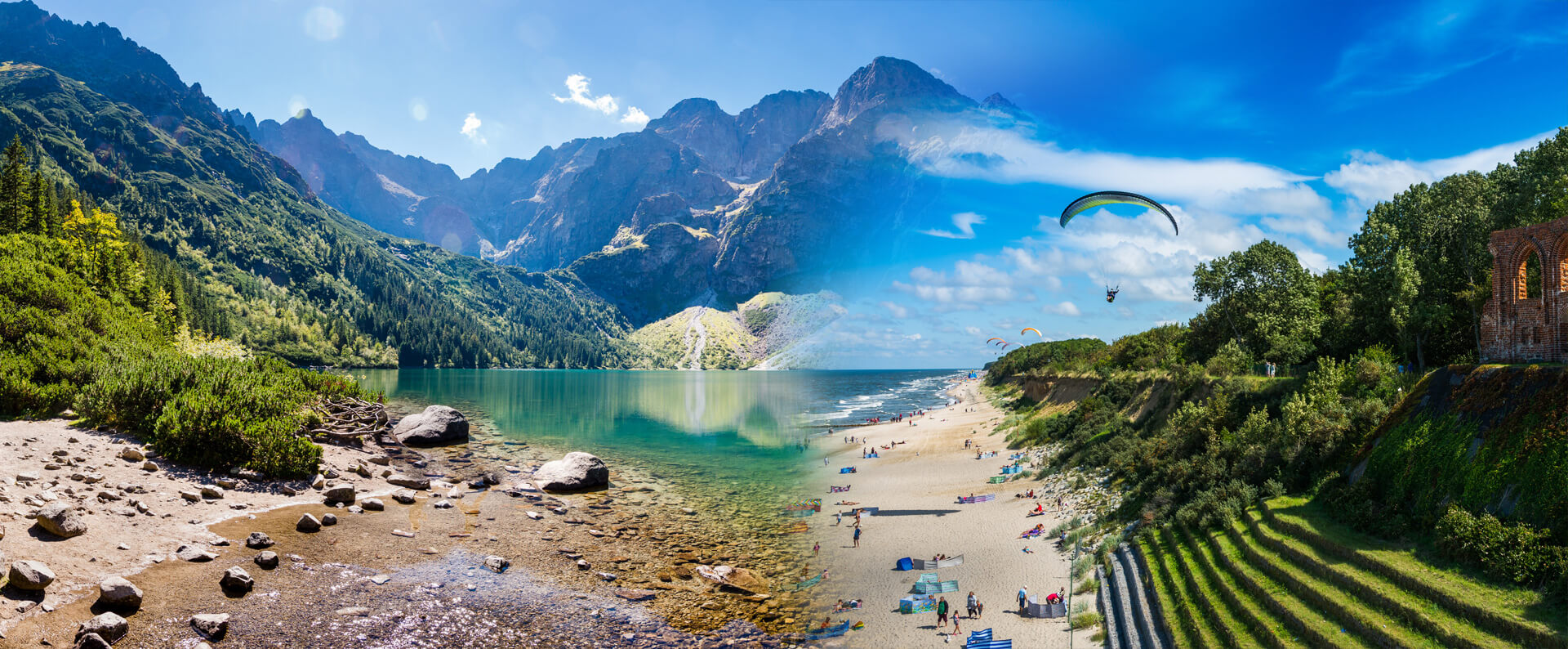 Tatry, Morskie Oko i plaża nad Bałtykiem